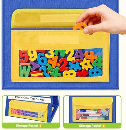 EAMAY Magnetic Desktop Tabletop Stands Pocket Chart Foldable Small Dry Erase Board Classroom Tool for Kids Education (12W*15L, Magnetic) (Pack of 3)