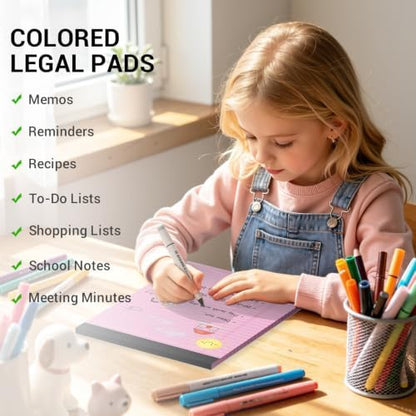 12 Pack Pink Legal Pads 8.5 x 11 Note Pads Wide Ruled Notepads Writing Pad