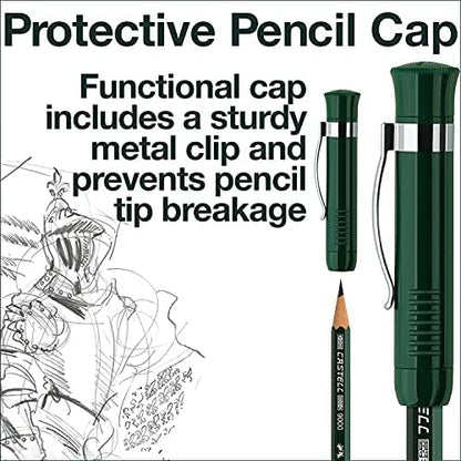 Faber-Castell Perfect Pencil Castell 9000 and 3 Count Refill - #2 Lead | Includes Sharpener, Protector, and Pencil Extender