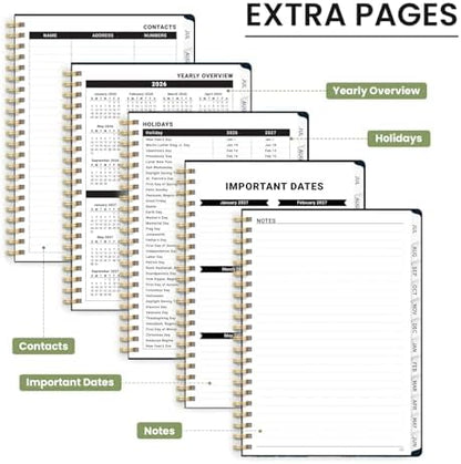 Planner 2026-2027, A5 (6.3" x 8.5") Hardcover Weekly & Monthly Planner July 2026 - June 2027 with Monthly Tabs, Academic Planner for School, Work and Office, Floral Dream