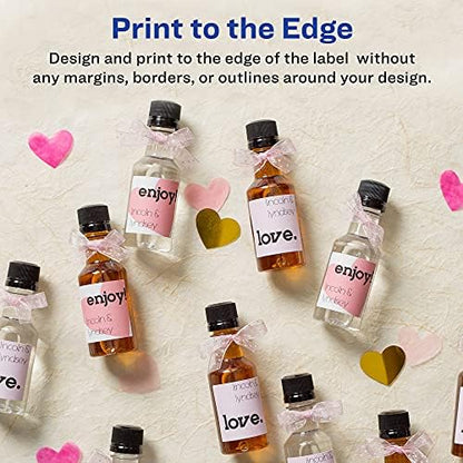 Avery® Matte White Square Labels, Sure Feed® Technology, 1" x 1", 1,200 Matte White Printable Labels
