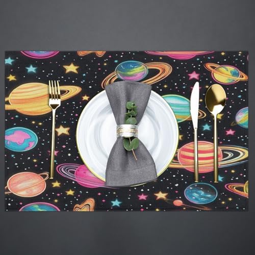 Placemats Set of 6 Washable Linen Place Mats Cloth Table Mats 12x18 Inch