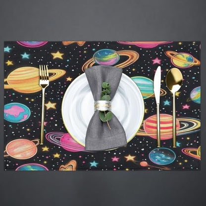 Placemats Set of 6 Washable Linen Place Mats Cloth Table Mats 12x18 Inch