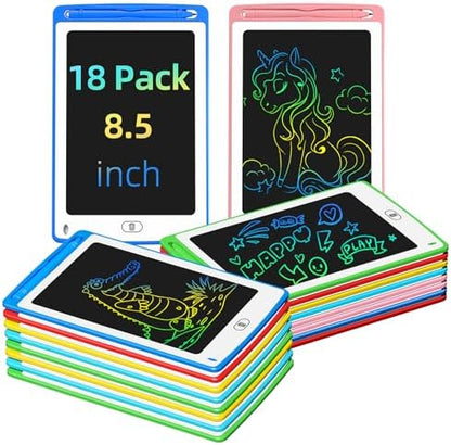 LCD Writing Tablet for Kids, 8.5 Inch Colorful Doodle Board Drawing Tablet, Educational Learning Toys Birthday Gifts for Kids Age 3 4 5 6 7 8 (18 Pack)