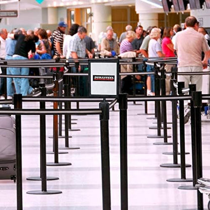 DuraSteel Portrait Display Stanchion Sign Holder - Double Sided Frame for 8.5'' x 11'' - Crowd Control & Queue Barrier With Social Distancing Warning Sign - NOT Fit with US Weigh Sentry Stanchion