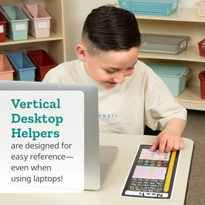 Really Good Stuff Vertical Chalkboard-Style Desktop Helpers, Vinyl