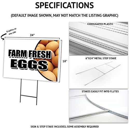 Fresh Cantaloupe 5 Pack of 18" x 24" Yard Sign & Stake Outdoor Plastic Window | Advertise Your Business | Stake Included Image On Front Only | Made in The USA