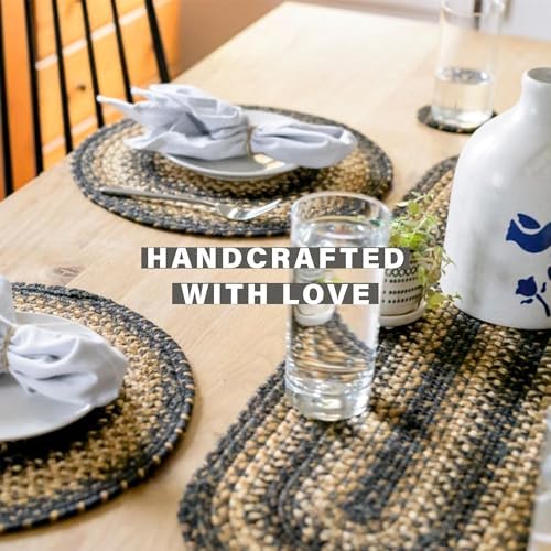 Homespice Kilimanjaro Jute Braided Table Runner, Oval 8x28 Set of 2