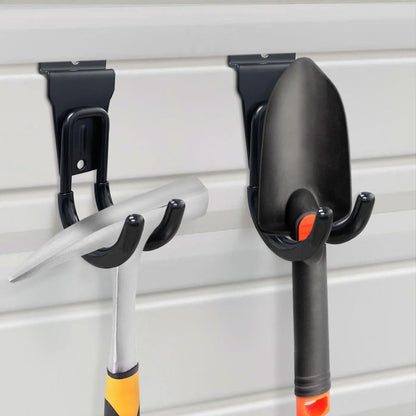 Slatwall Hooks Heavy Duty Slatwall Accessories Small J Hooks Garage Slat Wall Hooks and Hangers, Black(10 Pack)
