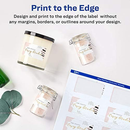 Avery® Rectangle Labels, Sure Feed® Technology, 2" x 3", 800 Glossy White Labels (36464)