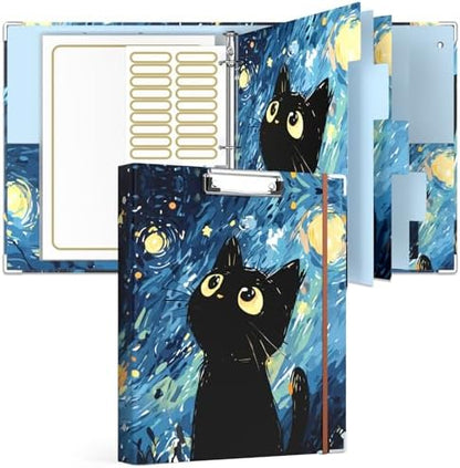 Rouidr 3 Ring Binder with clipboard, 1 inch 8.5 x 11 in Letter Size View Binders Organizer with Dividers Tabs & Clear Sleeves, School Supplies, Office Supplies
