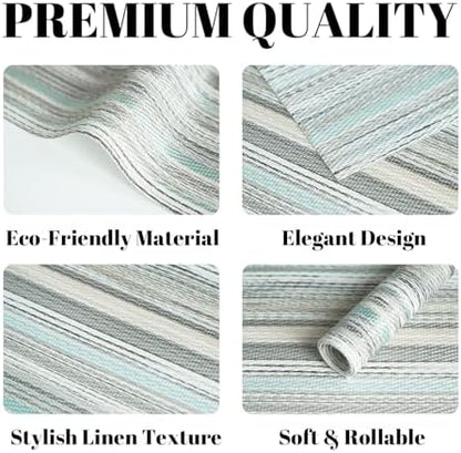 Placemats Set of 4 Vinyl/Plastic Woven Place Mats for Kitchen Table Indoor/Outdoor Washable Placemat Wipeable Dining Table Mats (Turquoise,4)