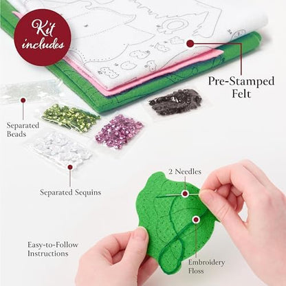 Bucilla Felt Applique 4 Piece Ornament Making Kit, Santa Sweets, Perfect for Holiday DIY Arts and Crafts, 89708E