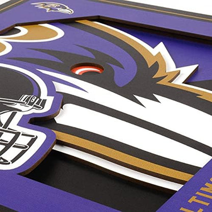 YouTheFan NFL Baltimore Ravens 3D Logo Series Wall Art