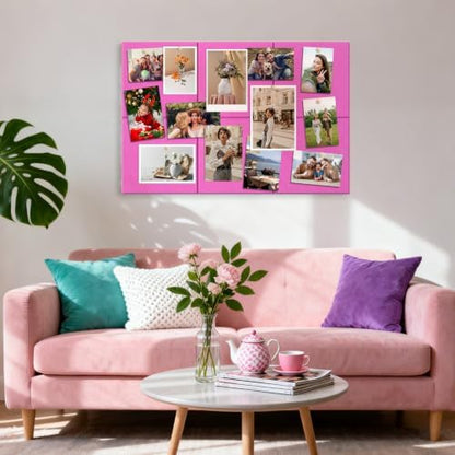 MaxGear Felt Bulletin Board 36" x 24", Rose Pink Felt Wall Tiles Push Pins