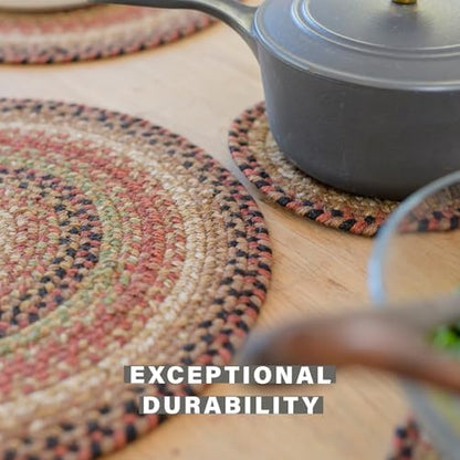Homespice Gingerbread Jute Braided Placemats, Oval 13x19 Set of 4