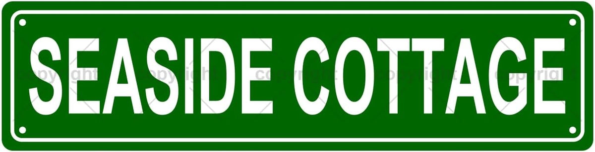 SEASIDE COTTAGE Space Metal Tin Street Sign Bar Cafe Garage Cave Home Room Wall Bathroom Farmhouse Garden Porch Patio Decor, 16 x 4 Inch