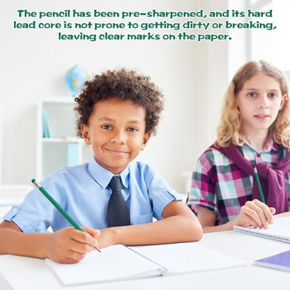 36 PCS Green Pencils with Eraser, Pre-Sharpened HB Pencils for Writing & Drawing, School Supplies for Kids Homework, Tests, Art Crafts & Teacher Grading (Green)