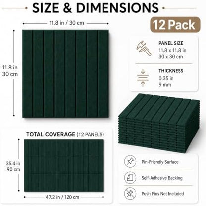 Stripe Felt Bulletin Board Tiles, Cork Board Alternative 48 x 36 in