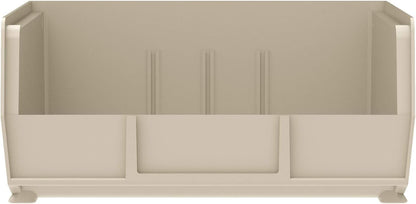 Akro-Mils 30235 AkroBins Plastic Storage Bins, Space-Saving Stackable Bins for Garage, Pantry, Craft Organization, 11-Inch x 11-Inch x 5-Inch, Stone, 6-Pack