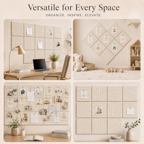 Stripe Felt Bulletin Board Tiles, Cork Board Alternative 24 x 36 in