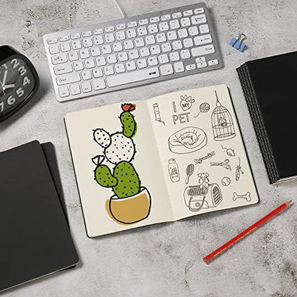 24 Pack Blank Notebook & Journal Bulk, Black Cover, Unlined Plain Thick Paper, A5 Size, 5.5x8.3 inch, 60 Page, Small Sketchbook Subject Note Pad Set for Women Men Kids Traveler Student Office