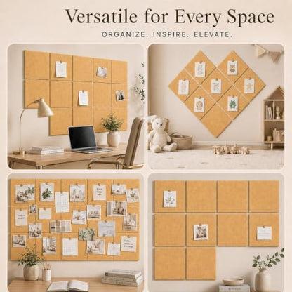 Felt Bulletin Board Tiles, Cork Board Alternative, 48 x 36 in