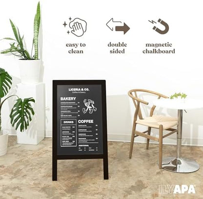 Ilyapa A Frame Chalk Board Easel Sign 40x20 in - Sandwich Signs Outdoor