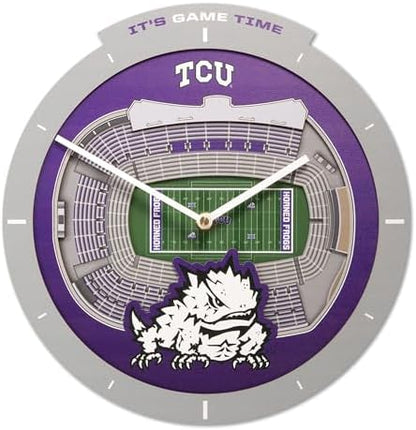 YouTheFan NCAA TCU Horned Frogs StadiumView 3D Wall Clock