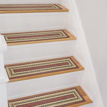 Homespice Highland Jute Braided Stair Treads, Rect 8x28 Set of 13