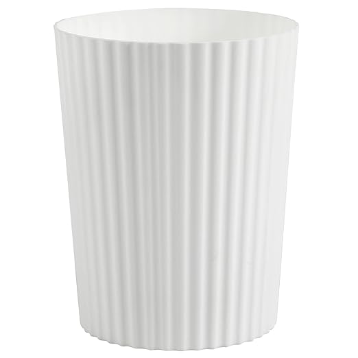 JiatuA Small Trash Can Plastic Wastebasket Round Garbage Container Bin for Bathroom, Kitchen, Bedroom, Home Office, College Dorm, White