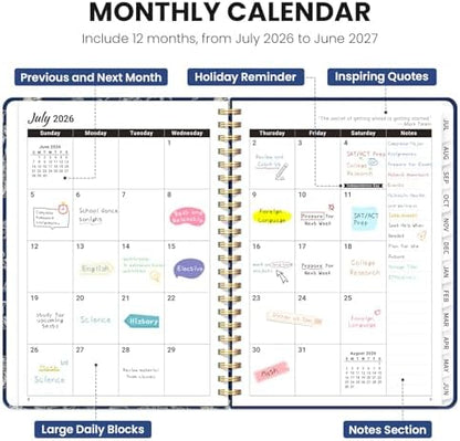 ZOTIA Planner 2026-2027 Weekly & Monthly Calendar Planner Jul 2026-Jun 2027