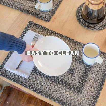Homespice Flint Hill Braided Table Runner for Primitive Decor, Rect 11x36