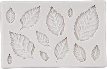 Leaf Silicone Mold Maple Leaf Fondant Mold Rose Leaf Molds Fern Leaves Candy Molds For Cake Decoration Cupcake Topper Chocolate Polymer Clay Gum Paste Set of 6