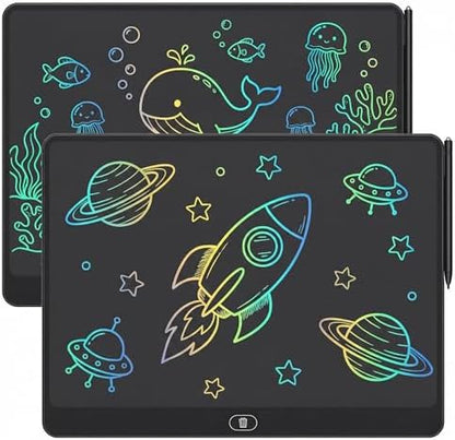 16 Inch LCD Writing Tablet 2 Pack, Large Electronic Notepad Reusable Digital Memo Board Erasabl Tablet(Black)