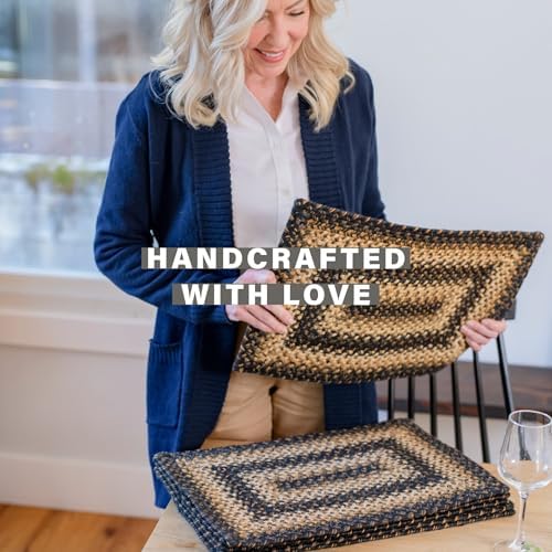 Homespice Kilimanjaro Jute Braided Placemats, Rect 13x19 Set of 6
