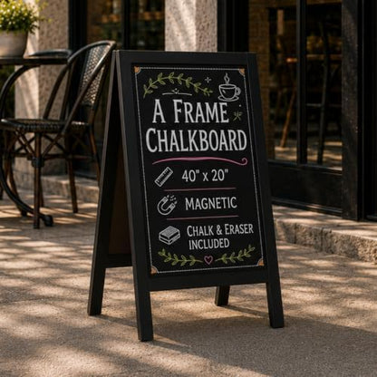 Ilyapa A Frame Chalk Board Easel Sign 40x20 in - Sandwich Signs Outdoor