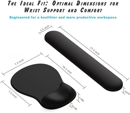 ErgoComfort Gel Wrist Rest Mouse Pad-Ergonomic Office Mousepad with Wrist Support-Non-Slip, Design Desk Accessories Mat for Home&Game Decor (09LavenderHaze Set)