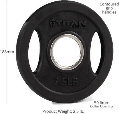 Titan Fitness Grip Plates, Cast Iron and Rubber Coating