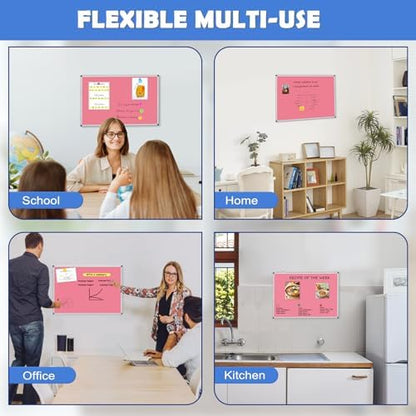 Double-Sided White Board Dry Erase Magnetic Whiteboard Wall 24x18 Pink