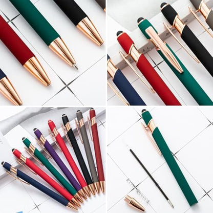 Personalized Pens Ballpoint with Stylus, Lake Blue, 10 Pcs