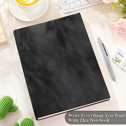 SATINIOR 5 Pack A4 Notebooks Leather Softcover Journal, Black