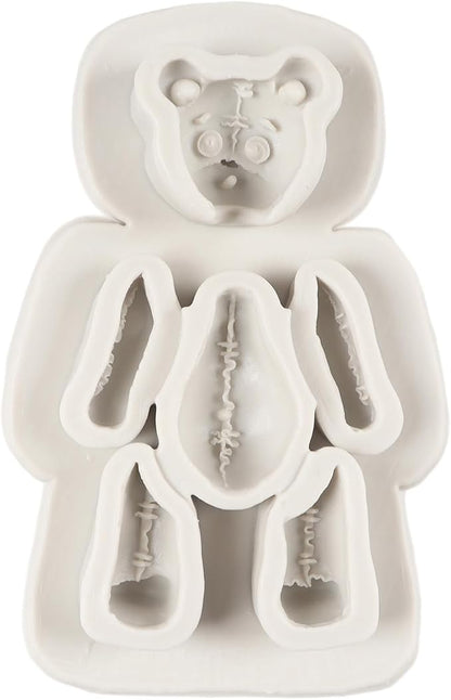 Bear Silicone Fondant Molds Bear Candy Chocolate Molds for Teddy Bears Cake Decoration Cupcake Topper Candy Chocolate Polymer Clay Resin Epoxy Gum Paste Set of 4