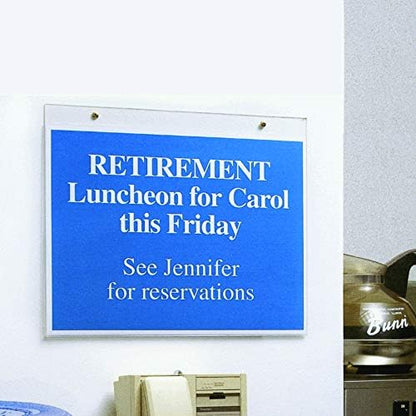 17" x 11" Horizontal Wall Mount Sign Holder, Clear