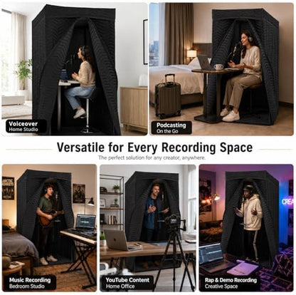 Portable Vocal Booth for Recording, Sound Booth for Home Studio