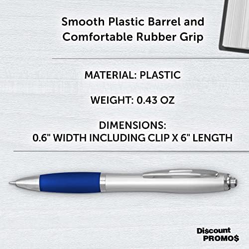 DISCOUNT PROMOS Colored Grip Gel Pens Set of 10, Bulk Pack - Great for Office, School, Business, Tradeshows, Events - BlueBI