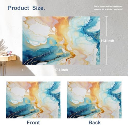Batmerry Fluid Art with Flowing Lines Placemats, Abstract Colorful Washable Linen Table Mats for Kitchen Table Double Insulation Decor Dining Set Indoor Outdoor 12X18 in Set of 4