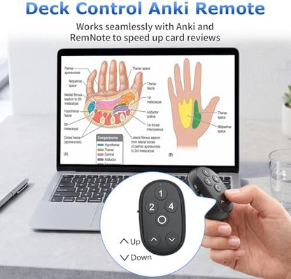 Remote for Anki Clicker Ring, Flashcard Control for Anki, RemNote