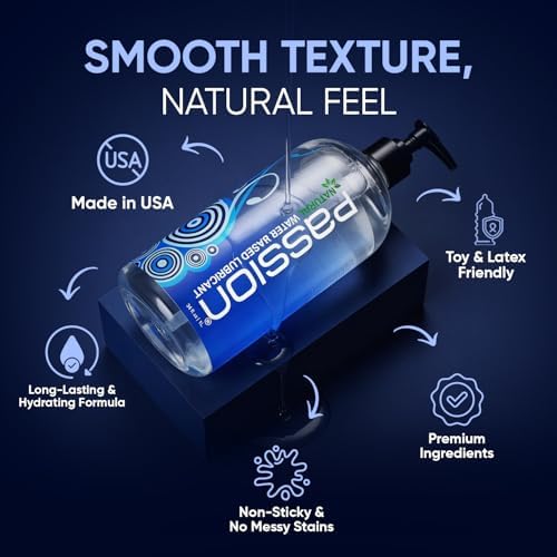 Passion Natural Water-Based Personal Lubricant, for Men & Women - 16 Fl Oz