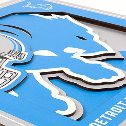 YouTheFan NFL Detroit Lions 3D Logo Series Wall Art